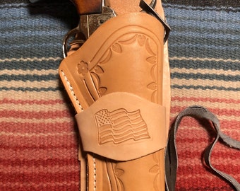 Western Leather Drop Holster Fits Colt 45 SAA Ruger Vaquero Heritage Rough Rider Uberti Pietta Traditions EMF 1873