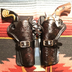 Western Matching Left & Right Hand Drop Holsters Fits Colt SAA Ruger Vaquero Uberti Cattleman Pietta 1873