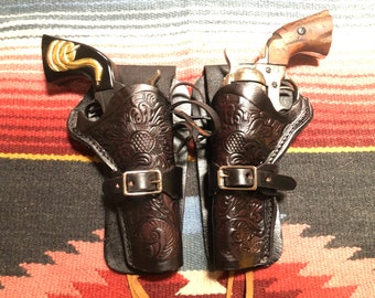 Western Matching Left & Right Hand Drop Holsters Fits Colt SAA Ruger Vaquero Uberti Cattleman Pietta 1873