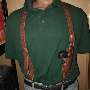 Leather Suspenders W/ Derringer Holster Fits Cobra Arms Cimarron CFA ...