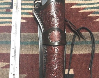 Kabura Western Drop Floral Scroll pasuje do lufy 7,5" Colt SAA Ruger Vaquero i Blackhawk Uberti Horseman