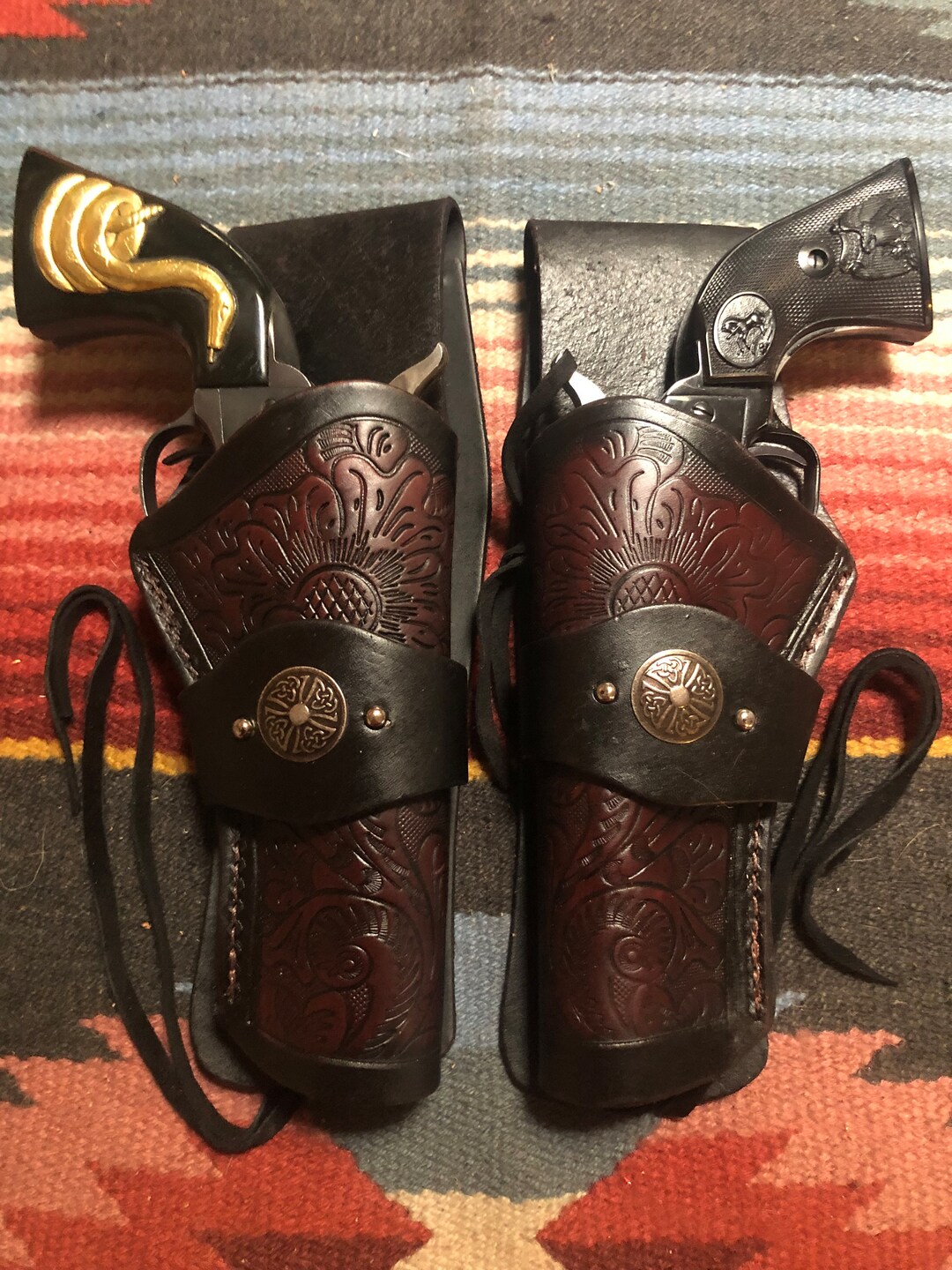 Western Matching Left & Right Hand Drop Holsters Fit Ruger Wrangler ...