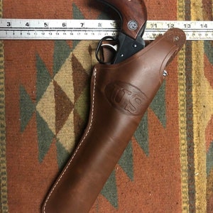 Tanned Leather Field Holster w US stamp Best Fit: Ruger Blackhawk & Super BH also Ruger Old Army