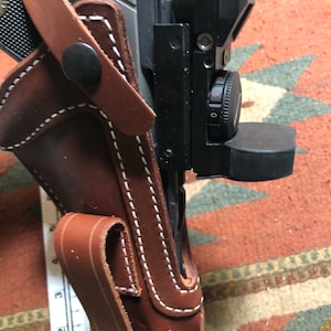 Hölster i garvat läder med reservficka passar Ruger Mark Mk II III IV 22-w sikte bild 3