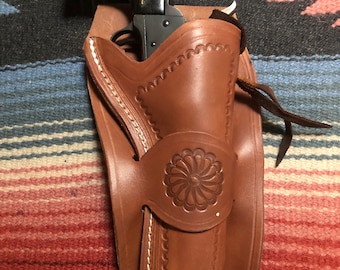 Western Leather Single Loop Holster Fits Colt SAA 45 Ruger New Vaquero Traditions Pietta EMF Chiappa 1873