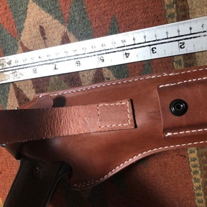 Funda de cuero curtido Ruger Mark I II III IV con portacargador, cañones Mk y estándar de 4,75, 5,5, 6 y 6,88 imagen 4