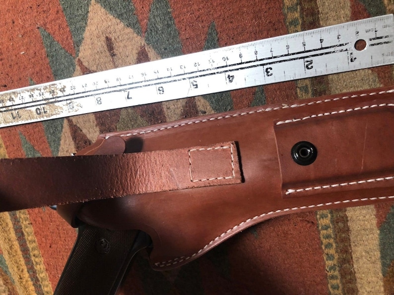 Ruger Mark I II III IV Tanned Leather Holster w Magazine Pouch Mk & Standard 4.75, 5.5, 6, 6.88 Barrels image 4