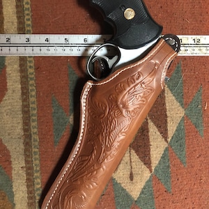 Soft Lined Leather Thumb Break Holster Fits Smith & Wesson 586 686 66 19 10 Ruger GP100 Taurus 66 627 6&quot; Floral Scroll