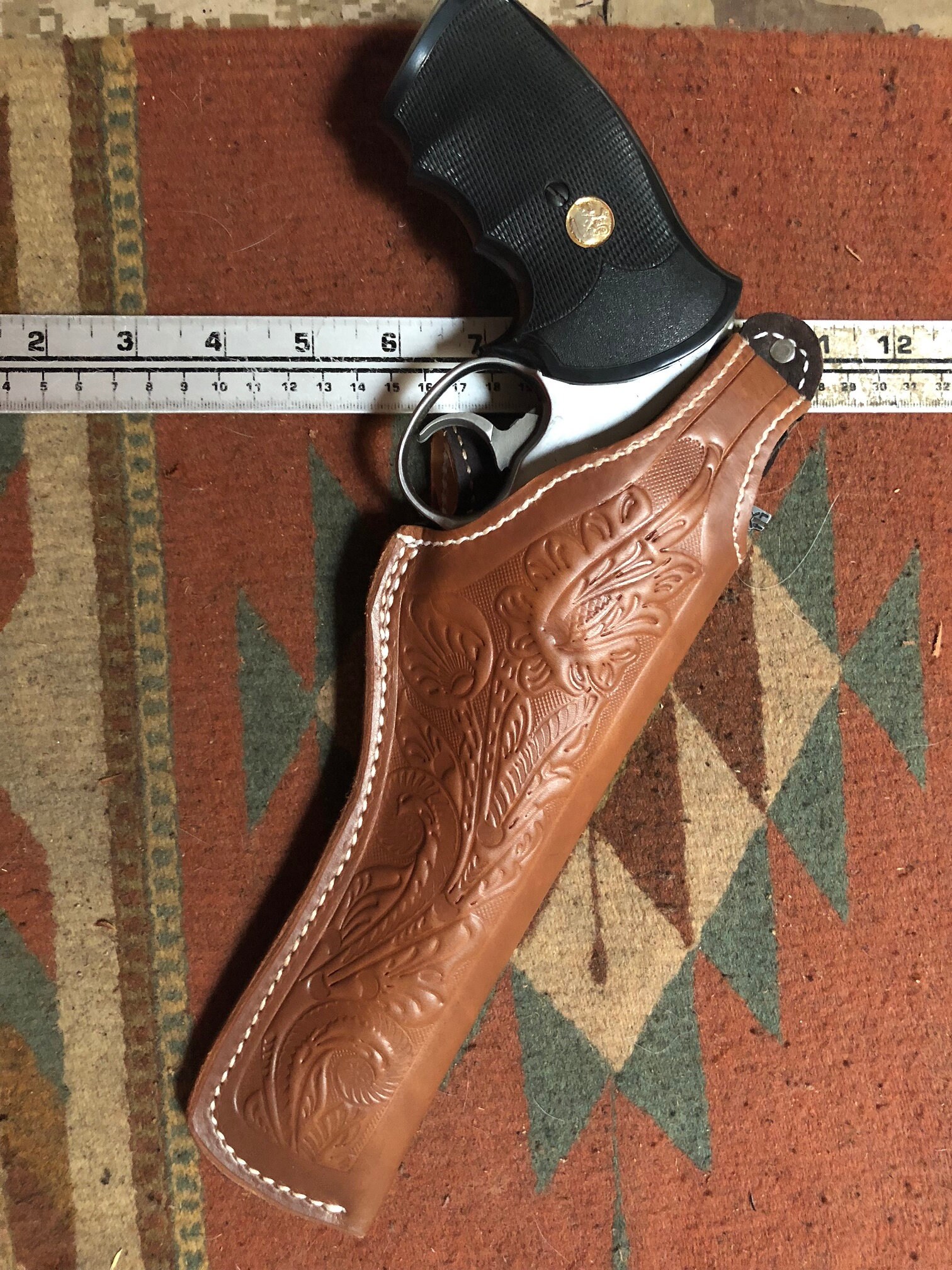 Leather Field Holster Fits S&W 586 686 66 19 10 Ruger GP100 Taurus 627 Colt Python King Cobra 4\" Barrel - Ireland
