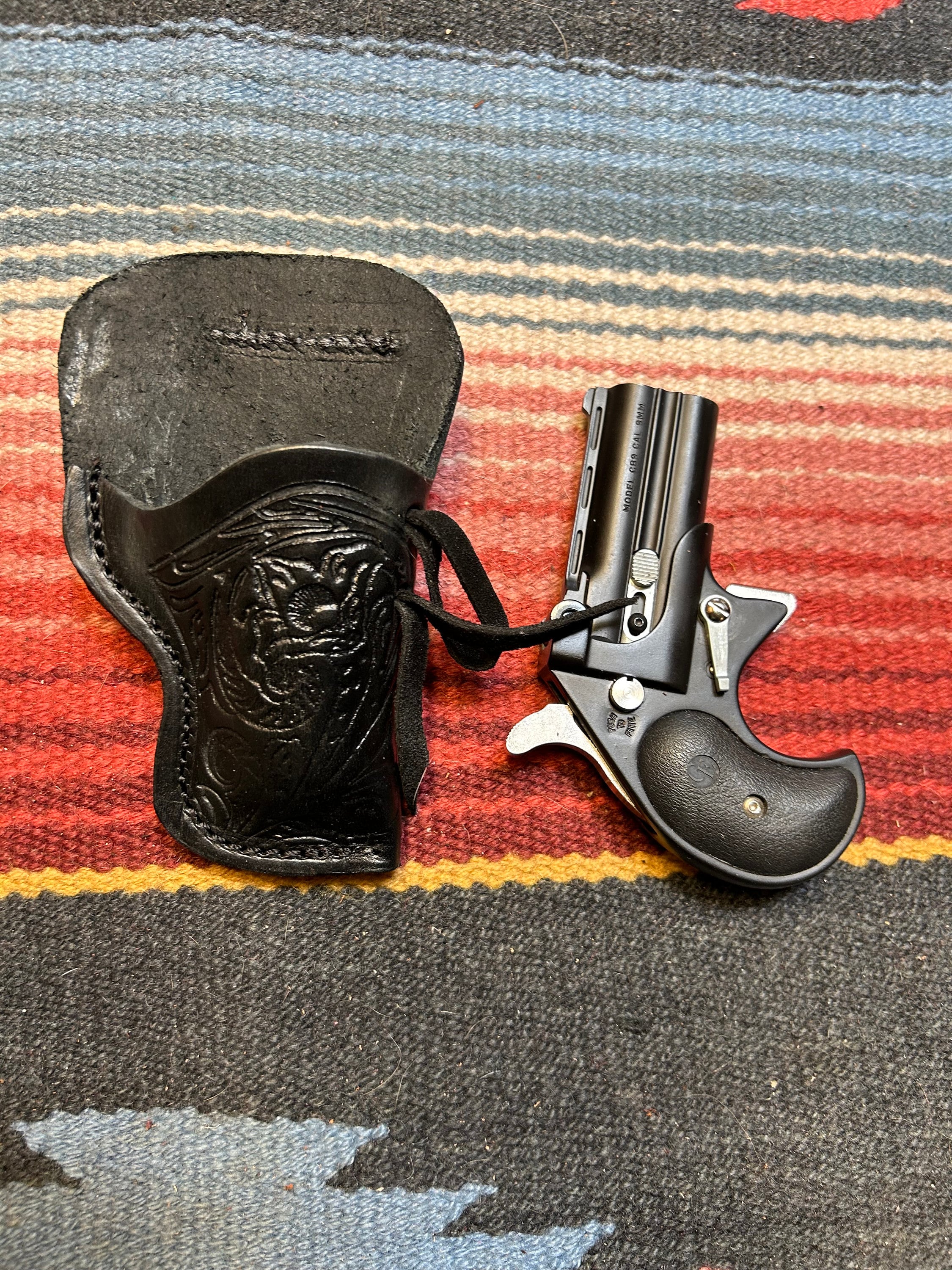 Étui De Ceinture Cuir Tourbon Pour Arme De Poing – Port Croisé, Pour Ruger LCP II, Glock, Etc.