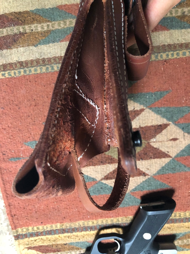 Hölster i garvat läder med reservficka passar Ruger Mark Mk II III IV 22-w sikte bild 6