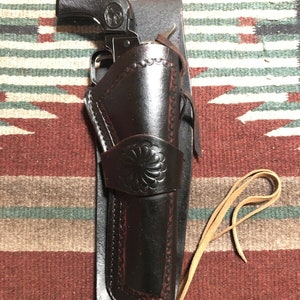 Western Drop Tooled Leather Holster Fits Colt SAA Ruger Vaquero Blackhawk Pietta Chiappa Uberti 1873