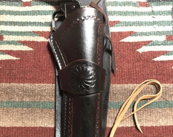 Western Drop Tooled Leather Holster Fits Colt SAA Ruger Vaquero Blackhawk Pietta Chiappa Uberti 1873