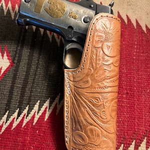 Cowboy Western Style Soft Lined Lederhalfter für Colt Model 1911 Kimber Springfield Ruger Remington RIA ATI STI M1911