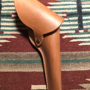 Tanned Leather Western Flap Holster Fits Ruger Single Six & Nine Heritage Rough Rider 4.75&quot; 5.5&quot; 6.5&quot;