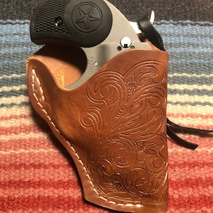 Western Leather Derringer Belt Holster Fits Bond Arms Derringer