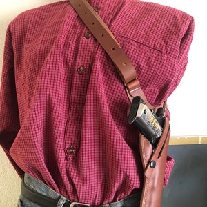 Leather Over the Shoulder Sling Holster Fits the Colt Model 1911 Kimber Ruger Springfield RIA Citadel image 4