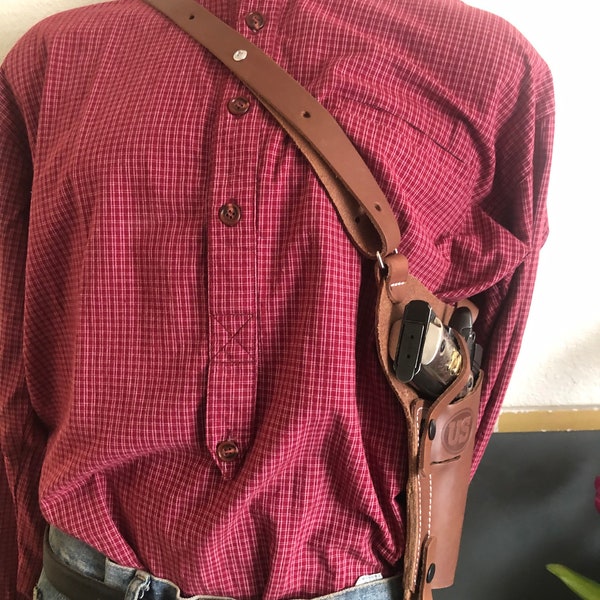 Tanned Leather Shoulder Sling Holster Fits Colt Kimber Springfield Ruger Remington Citadel Taurus 45 Govt Model 1911