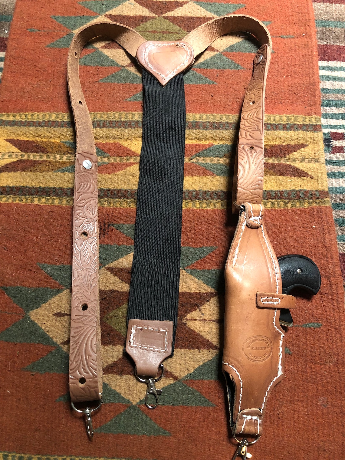 Leather Suspenders w/ Derringer Holster Fits Cobra Arms Etsy