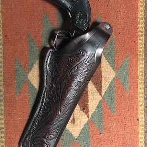 Fits Heritage Rough Rider / Ruger Single Six & Single Nine 3.5&quot; 4.75&quot; 5.5&quot; 6.5&quot; Thumb Break Holster w/ Floral Scroll