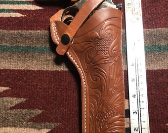 Leather Western Style Field Holster FITS: Smith & Wesson Model 586 686 66 19 Ruger GP100 Taurus 627 Colt Python 6"