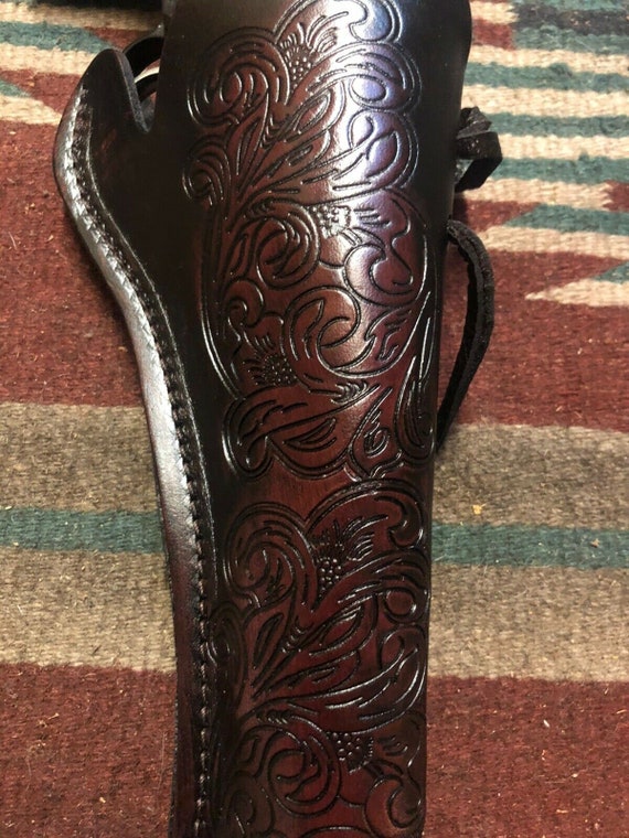 Azula Leather Cross Draw Holster For 1858 Remington Black Powder Revolver - Dark Brown Right Hand