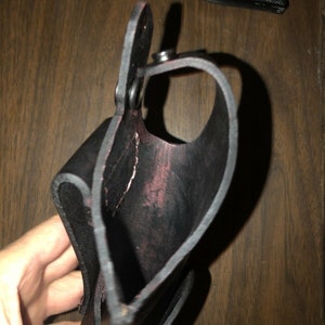 Western Style Leather Thumb Break Holster Floral Straight Belt Loop Fits Ruger Wrangler Single Six Heritage Rough Rider 22 image 5