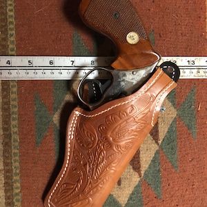 Soft Lined Leather Holster Fits S&W 686 586 66 19 Ruger GP100 Taurus Tracker 66 627 Colt Python King Cobra 4" Floral