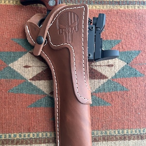 Leather Field Holser Fits Ruger Blackhawk with Optic or Short Scope