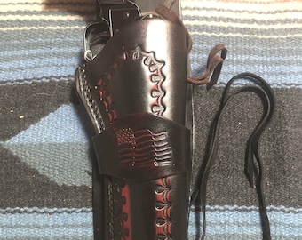 Past Colt SAA 1873 Ruger Wrangler 22 LR Revolver Heritage Rough Rider 22Cal Leather Western Drop Holster USA Vlag