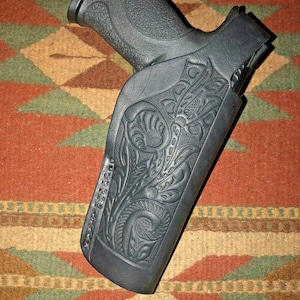 Leather Thumb Break Holster Floral Pattern FITS Smith and Wesson M&P 9/40