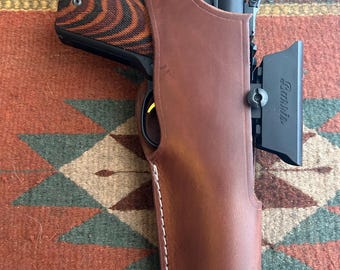 Leather Thumb Break Holster Fits Ruger 22/45 LITE MK IV 4 with Optic 5.5" Barrel
