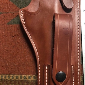 Funda de cuero curtido Ruger Mark I II III IV con portacargador, cañones Mk y estándar de 4,75, 5,5, 6 y 6,88 imagen 8