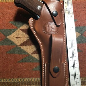 Ruger Mark I II III IV Tanned Leather Holster w Magazine Pouch Mk & Standard 4.75, 5.5, 6, 6.88 Barrels image 2