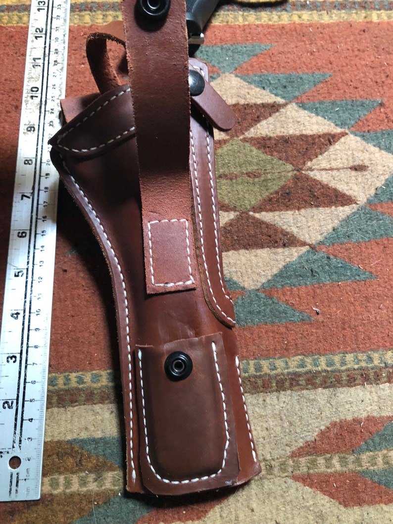 Hölster i garvat läder med reservficka passar Ruger Mark Mk II III IV 22-w sikte bild 7