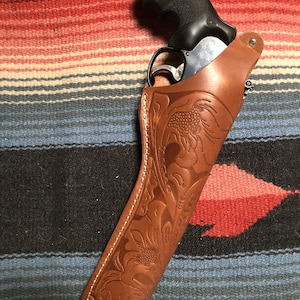 Tanned Leather Thumb Break Holster Fits Ruger Redhawk 4-4.2&quot; 5.5&quot; and 7.5&quot; Barrel Lengths