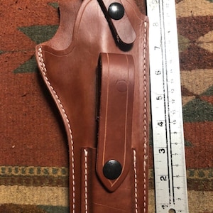 Ruger Mark I II III IV Tanned Leather Holster w Magazine Pouch Mk & Standard 4.75, 5.5, 6, 6.88 Barrels image 8