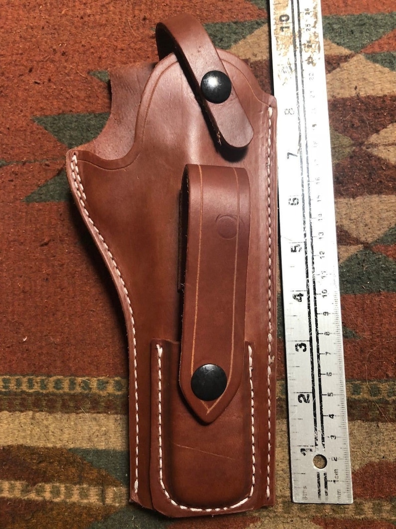 Ruger Mark I II III IV Tanned Leather Holster w Magazine Pouch Mk & Standard 4.75, 5.5, 6, 6.88 Barrels image 8