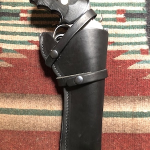 Fits Smith Wesson 586 686 10 19 66 Taurus Tracker 66 627 Ruger GP100 Colt Python 4&quot; or 6&quot; Black Leather Field Holster