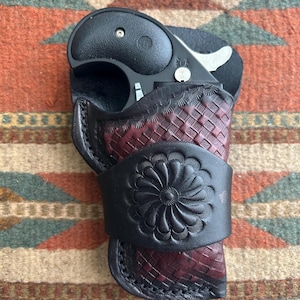 Western Leder Derringer Gürtel Holster passend für Cobra Arms Cimarron CFA & American