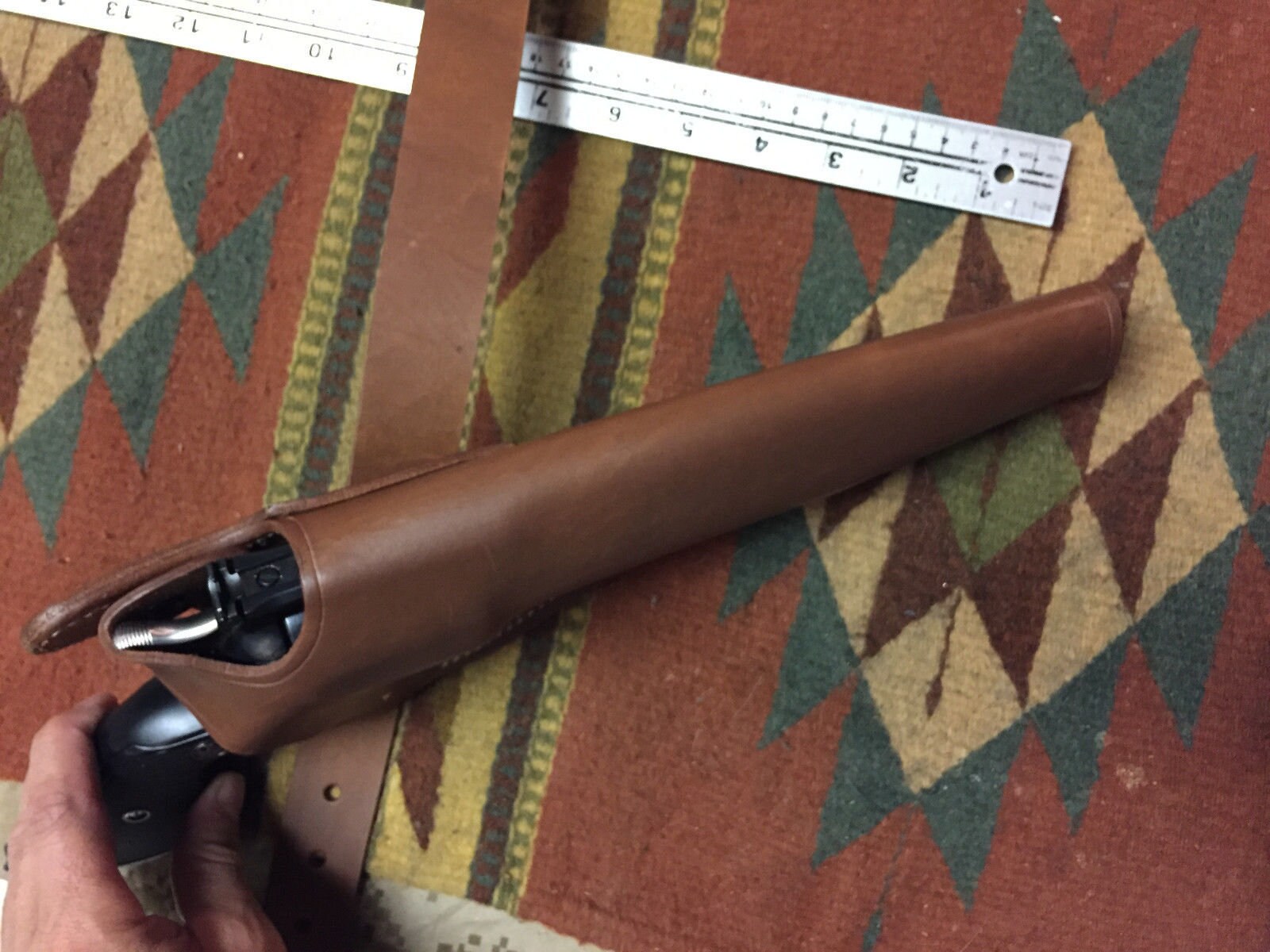 Two Position Leather Holster Cross & Strong Side Draw Fits Ruger Blackhawk / Super / Old Army up to a 7.5&quot;