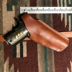 Four Position Leather Holster Cross Draw Small of the Back Strong Side Fits Colt Springfield Ruger RIA Citadel Taurus ATI Govt Model 1911
