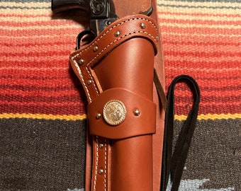 Fancy Western Leather Holster Fits Colt SAA 1873 Heritage Rough Rider Ruger New Vaquero