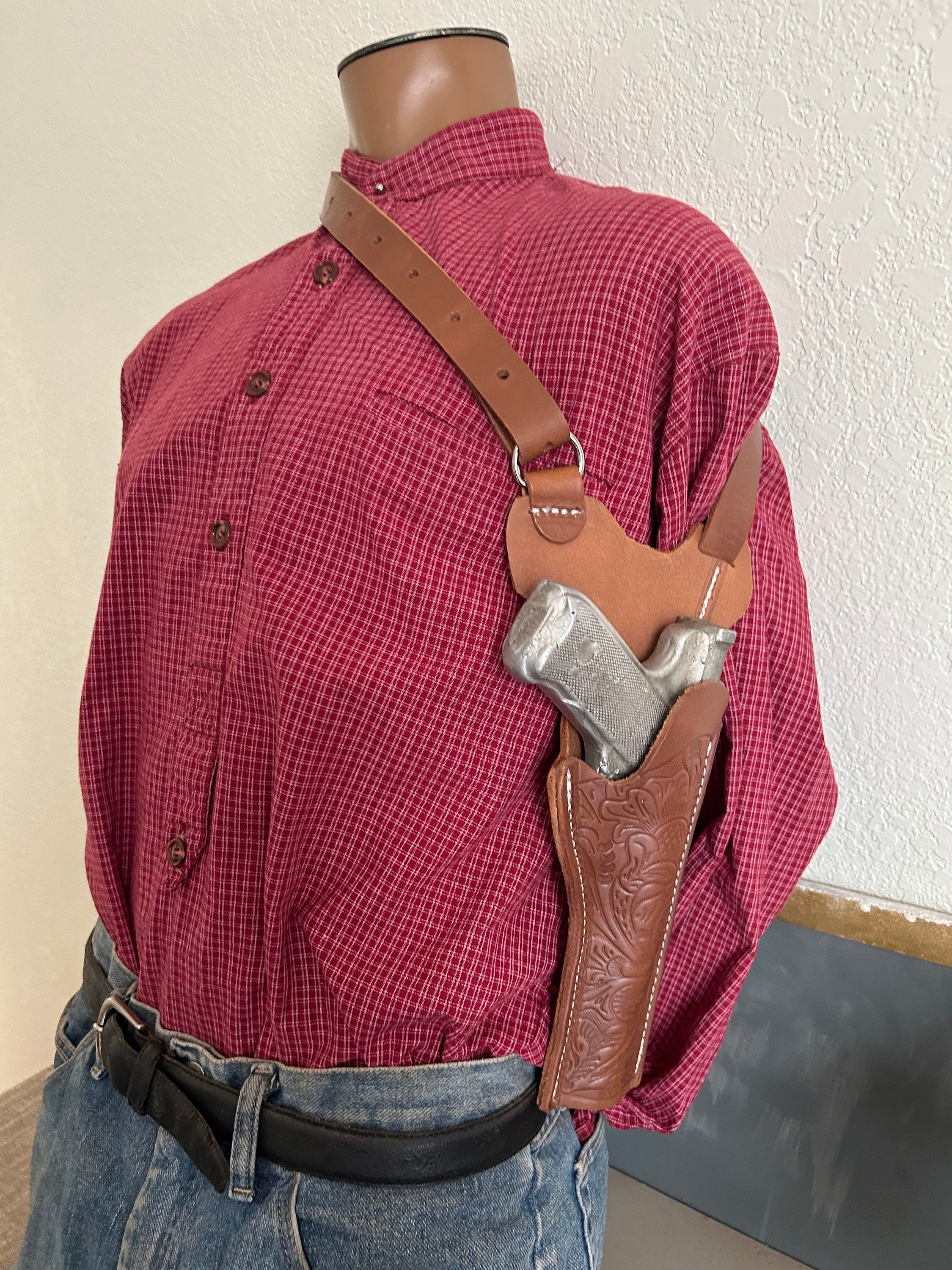 Leather Shoulder Carry Sling Holster Fits Ruger MK Mark Series 1 2 3 4 22/45 22Cal