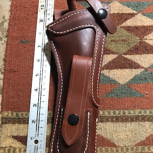 Hölster i garvat läder med reservficka passar Ruger Mark Mk II III IV 22-w sikte bild 8