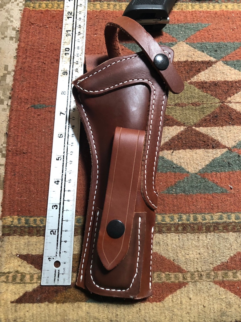 Hölster i garvat läder med reservficka passar Ruger Mark Mk II III IV 22-w sikte bild 8