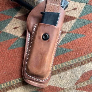 Leather Thumb Break Holster with Spare Pouch Fits Colt Springfield Ruger Remington RIA ATI Citadel Sig Taurus Model 1911 image 4