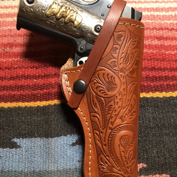 Soft Lined Leather Field Holster Fits Colt Springfield RIA ATI Kimber Ruger Model 1911