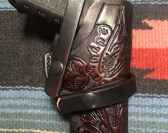 Veldholster in westernstijl met bloemenrol Past op Glock 17 en 22 *kan ook op maat worden gemaakt voor de Glock 19 23 42 43 48