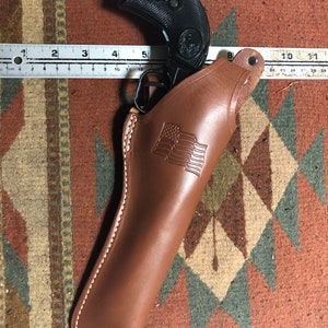Passend für Ruger Single Six Single Nine & Heritage Rough Rider 6,5 &quot;Barrel Leder Thumb Break Feldholster mit USA Flagge